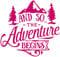 Samunshi® Camping Aufkleber 'The Adventure Begins' in 8 Größen und 25 Farben (40x38cm pink)