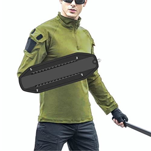 Shindn Escudo de autodefensa de aleación de Aluminio,Escudo Multifuncional de protección de Supervivencia al Aire Libre,Armas Ninja,Herramientas de Defensa Personal (Escudo de Diente de Sierra)