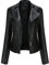 Chiodo Giacca in Pelle da Donna Giacca di Pelle con Borchie Giubbotto Biker in Ecopelle Giacca Motociclista con Cerniera Primavera Autunno Giubbino Corto in Finta Pelle Giubbotto Similpelle Nero S