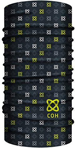 Club of Heroes XX Sport Bandana, nahtloses Multifunktionstuch 25 x 50 cm aus weicher Mikrofaser/Coolmax atmungsaktiv Schlauchschal Halstuch Kopftuch Mundschutz Schal Tuch (Schwarz-Gelb)