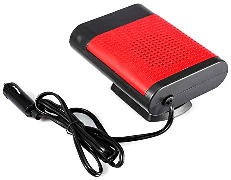 Defroster für Auto Windschutzscheibe, Auto 12V tragbare elektrische Fensterheizung Heizung Trockner Windschutzscheibenlüfter Defroster Demister ABS(rot)