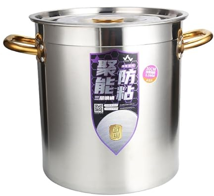 Topf, Catering Handelsübliche Edelstahlkochtopf Mit Deckel, Dunst Lager Topf, For Gasherd/Induktionsherd (10-90L) Stock Pot (Size : 10L)