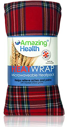 Amazing Health Wheat Bags Microwavable – Hot and Cold Pack for Men and Women - Microwave Heat Pad with Natural Wheat – Heat Pack Cotton Tartan Microwave Wheat Bag 42cm Long for Aches and Discomfort