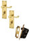 Haven Heritage Door Handle Victorian Scroll Bathroom Lock Electro Brass Plated + 2.5 Mortice Bath Lock
