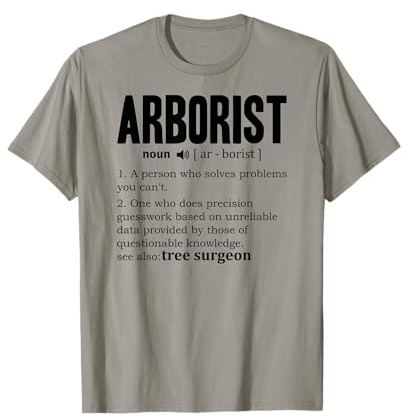 Arborist Definition Tree Surgeon Dictionary Tree Woodworker T-Shirt