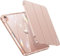 INFILAND Custodia per iPad Air 6a/5a/4a generazione (2023/2022/2020) 10,9 pollici con retro e cornice in cristallo [ anti ingiallimento ] con supporto per stilo, Oro rosa