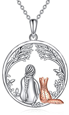VONALA Katze/Hund/Dinosaurier/Fuchs Halskette Silber 925 Tier Halskette Anhänger Geschenk für Mädchen Tochter Mutter Freund