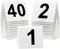 40 Stück Acryl-Zelt-Tischnummern 1-40, Doppelseitig Nummeriert, Weiß - Für Restaurant, Hochzeit, Party, Bankette, Service - Beweismarker, Zubehör
