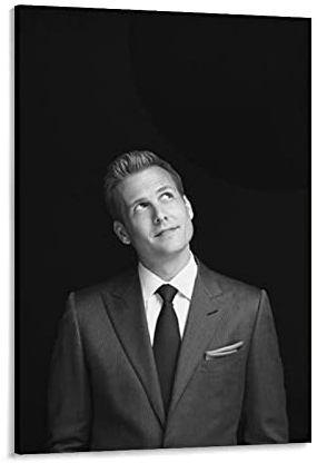 Poster, Motiv Suits Role Harvey Specter, Schwarz-Weiß, Kunstdruck auf Leinwand