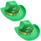 Qpout 2 Stück St. Patrick's Day Hut Grün, Koboldmütze für Kinder Erwachsene, Kleeblatt-Hut, St.Patrick's Day Cowboyhut, Großer St. Patrick's Day Irische Hüte