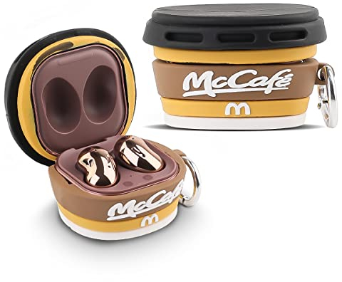 XMBYGY Silicone Earbuds Case Cover with Keychain Designed for Samsung Galaxy Buds2 Pro (2022), Galaxy Buds 2 (2021), Galaxy Buds Pro (2021), Galaxy Buds Live (2020) (Mcoffee)