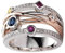Damen Hip Hop Ring mit stilvollen geometrischen Linien und bunten Zirkonia Steine Geburtstagsgeschenk Bridal Party Ring,10