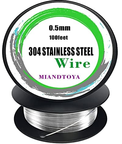 304 Stainless Steel Wire 0.5mm 100Feet Soft Round Handmade for DIY Craft Bailing Sculpting Jewelry Making Finding Floral Braces