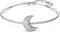 Swarovski Luna Armband, Rhodiniertes Damenarmband mit Mond-Motiv und Strahlenden Swarovski Kristallen