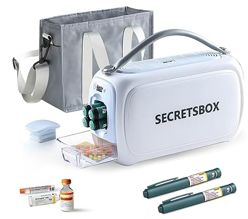 Réfrigérateur insuline portable, Mini frigo insuline 2-8 ℃ Contrôle intelligent de la température Écran numérique, glacière médicale pour voyage, Approuvé TSA