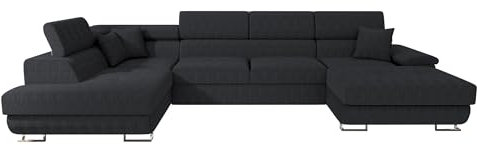 Mirjan24 Ecksofa Cotere Bis Cord, Eckcouch, Sofa mit Schlaffunktion und Bettkasten, U-Form Couch Farbauswahl Wohnlandschaft vom Hersteller (Poso 135, Seite: Links)
