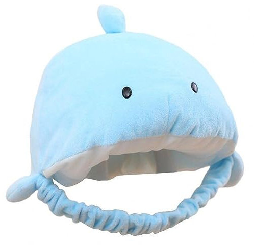 Blaue Delphinkappe, Plüsch -Delphin -Kopfbedeckung Hut Elastischer Band Halloween Animal Cosplay Kostüm Winter Wärmekappe