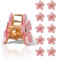 PAITOK Ensemble de mini pinces à cheveux en forme de fleur, pinces à cheveux antidérapantes pour filles femmes,quotidien,fête,mariage,accessoires de coiffure (10 pièces, rose)