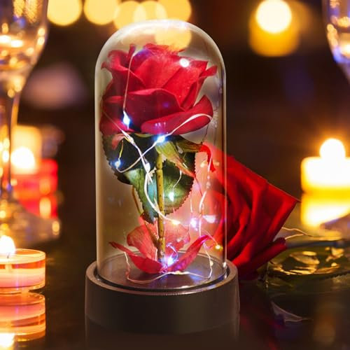 Die Schöne und das Biest Rose Geschenke für sie, ewige Rose als Geburtstagsgeschenke, Preseved Rose zum Jahrestag, Valentinstag für Frauen, für Monatstag und Ausdruck
