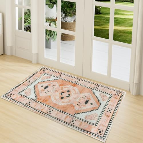 LY4U Door Mats Washable,40x60 CM Indoor Non-slip Dirt Trapper Floor Mat, Inside Front Door Mats,Absorbent Low Profile Mat for Kitchen,Garden,Hall Entryway