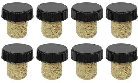 sourcing map 8Pcs T-Shaped Stoppers, 0.75inch Diameter Cork Wine Stopper Reusable Wine Bottle Corks Sealing Plug for Wine Beer Beverage Bottle Crafts, Black