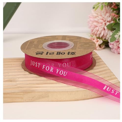Yurosiay Organzaband mit Just for You Geschenkband Schleifenband Dekoband Band Stoff-Bastelband Zierband Stoffband für Hochzeit Blumen Verpackung Geschenkverpackung Blumenstrauß DIY