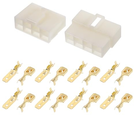A ABSOPRO Kit Connecteurs 8 Broches Étanches 6.3 Mâle Femelle Auto - 1 PC | Série 6.3, Mâle Femelle, Boîtier, Pour Voiture Camion Bateau Moto Caravane, Tension Max 14V, Courant 1.5-10A