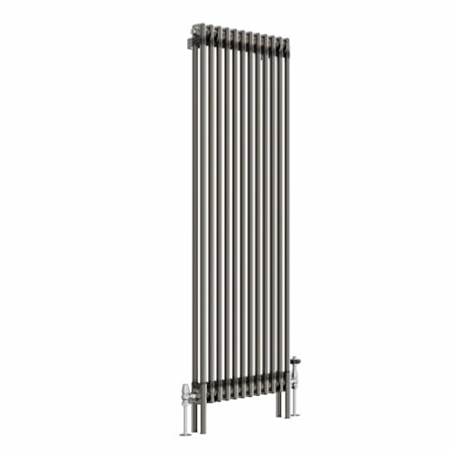 Blümme 1500 x 560mm Raw Metal Radiator Cast Iron Double Column Vertical | Traditional Central Heating Vertical Radiator, Steel, High Heat Output, Brackets Included, For Hallway, Living Room, Bathroom