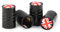 4 Stück Universal Britische Flagge Fahrrad Auto Motorrad Ventilkappen Aluminium, für Trike Quad Geländewagen Airtight Seal(Schwarz)