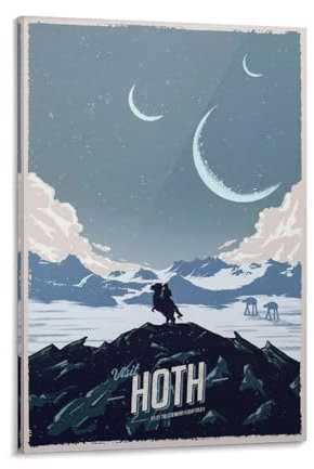 Hoth Travel Star The Wars Filmposter, Leinwand, Wandkunst, Bauernhausgalerie, ästhetische Raumdekoration für Schlafzimmer, Badezimmer, 30 x 45 cm