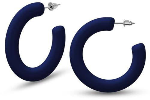 Soul-Cats Cats Boucles d'oreilles créoles tendance en plastique rouge, blanc, noir, orange, turquoise, rose, bleu, jaune