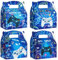 WERNNSAI Video Game Party Supplies - 12 PCS Game Party Favor Boxes Boys Candy Goodie Snack Bags Blue Birthday Treat Gift Boxes for Boys Birthday Decorations Game Night