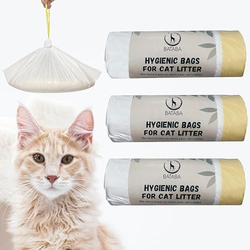 BATABA 30 XL Cat Litter Bags Scratch Resistant for Large and Medium Toilet Box Cat Bags with Drawstring Hygienic and Scratch Resistant