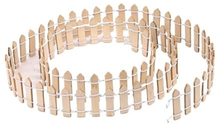 CLENEA 1 Stücke Weiße Farben 100 * 3 cm Dekor Bonsai DIY Ornament Garten Miniatur Zaun Kleine Holzzaun(Beige)