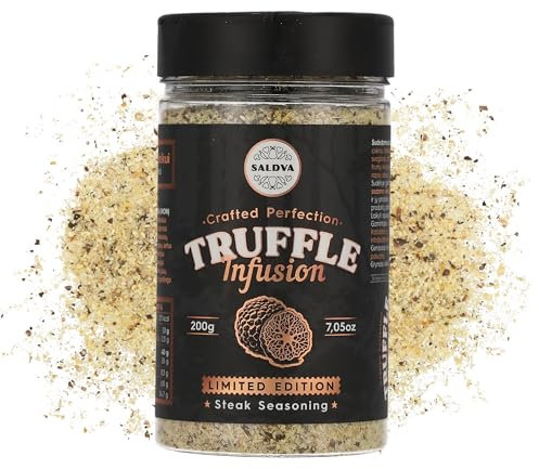 BBQ Rub & Steak au Truffe Premium – Édition Limitée – Assaisonnement Gourmet – Infusé à la Truffe pour une Saveur Exquise – Mélange d’Épices Unique – Grand Pot (200g)