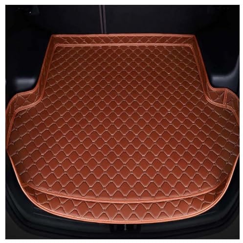 LPOJUHBSWAR Coche Cuero Alfombrilla Maletero para Fiat 500L 2013-2024, Antideslizante Funda De Maletero Alfombra Protectora Maletero Bandeja Accesorios,E/Brown