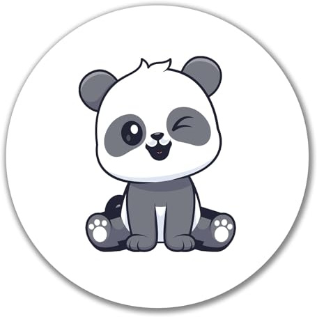 Huuraa Aufkleber Panda Comic Geschenk | Dekoaufkleber 10cm rund Sticker Geschenkidee Dekoausticker
