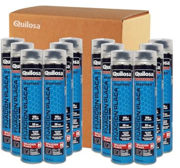QUILOSA - CAJA 12 Uds ESPUMA FIJADORA PLACAS PLADUR 840 ML