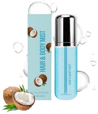 Haare & Körper Mist, Eau de Perfum Spray mit Vanille und Kokosöl, Duftnebel für Körper und Haare, Reisengröße lang anhaltendes Parfümspray für Frauen, erfrischende Haare und Körper (50ml, Coconut)