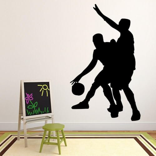 Wandtattoo Basketballspieler, gesunder Sport, Kunst, Wandbild, Teenager, Jungen, Schlafzimmer, Heimdekoration, Vinyl-Fensteraufkleber, Stadion-Tapete, 42 x 69 cm