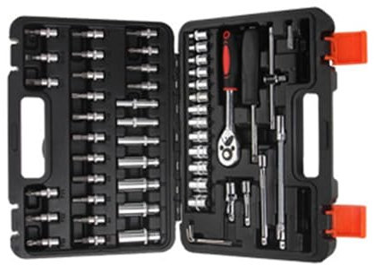Beimus Lot de 53 douilles à cliquet 6,35 mm avec tige d'extension et étui de rangement pour l'entretien de la voiture et le garage à domicile