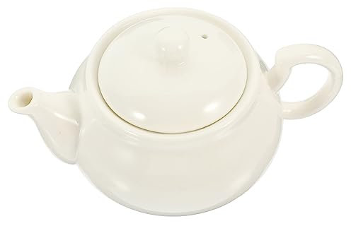 Mikinona Tetera de Cerámica Blanca Artículos de Hogar Tetera de Porcelana Función Portátil para Salones de Oficina Uso Doméstico