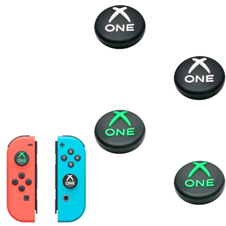 Haofun Joystick Caps Kappen für Nintendo Switch 2 (2025), 4 Stück Silikon Thumb 3D Grips Caps Schutz hülle Kappen Case Cover, Verbessertes Spielerlebnis (für Xone Hut - Grün + Weiß)