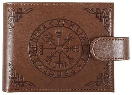 Something Different Wholesale Wikinger Kompass Geldbörse | Kunstleder Geldbörse mit geprägtem Vegvisir Design | nordische Mythologie Geschenk für Männer