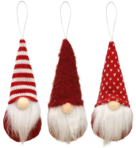 GGUFAY Gnomo Navidad Decoración, 3 Piezas de Papá Noel, Figuras de Papá Noel Gnom, Figuras de Navidad, PequeñAs Enanas, Hechas a Mano, para Árbol de Navidad, el Hogar, Cocina Decoración