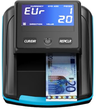 Détecteur de faux billets Euro avec batterie rechargeable, Détecteur automatique de faux billets, Pour plusieurs devises,Bleu