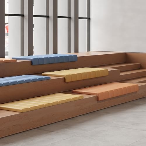 Sitzkissen für Treppe Kunstleder Indoor/Outdoor Klemmkissen für Sitzbank Treppenkissen aus Hochdichtem Schaumstoff für Fensterbank Stadion Bleacher Wasserdicht/Rutschfest(Gray-1,30x30 cm11.8x11.8 in)