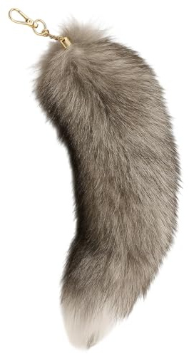 NieYat Fuchsschwanz Anhänger, Flauschiger Fox Tail Und Katzenschwanz, 40 cm Langer Therian Tail Für Cosplay, Modeaccessoires Und Besondere Anlässe