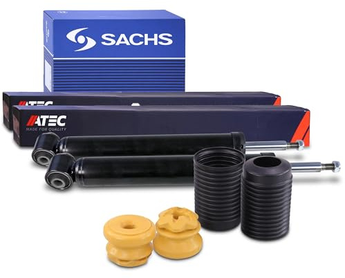 ATEC Germany 2x Stoßdämpfer + SACHS Staubschutzsatz hinten Hinterachse