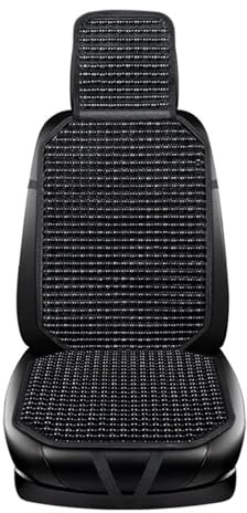 Generisch Holzkugel Sitzauflage FüR Auto Cooles Autositzkissen Aus Holzperlen Ist Universell, Kühlend, Erfrischend Und Atmungsaktiv, Rutschfester Stoff(Black)